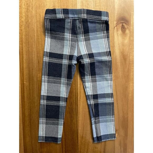 Janie and Jack Girls Plaid Leggings Blue Size 3 Elastic Waist - Picture 3 of 3